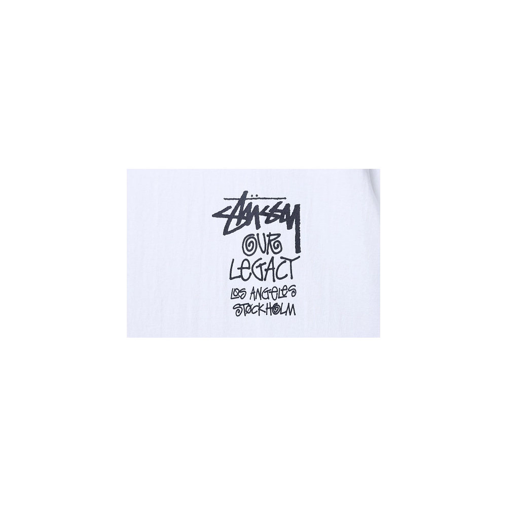 Stussy Cylindrical Logo Print T-Shirt White,Stussy T-Shirts,T-Shirts,CLOTHES