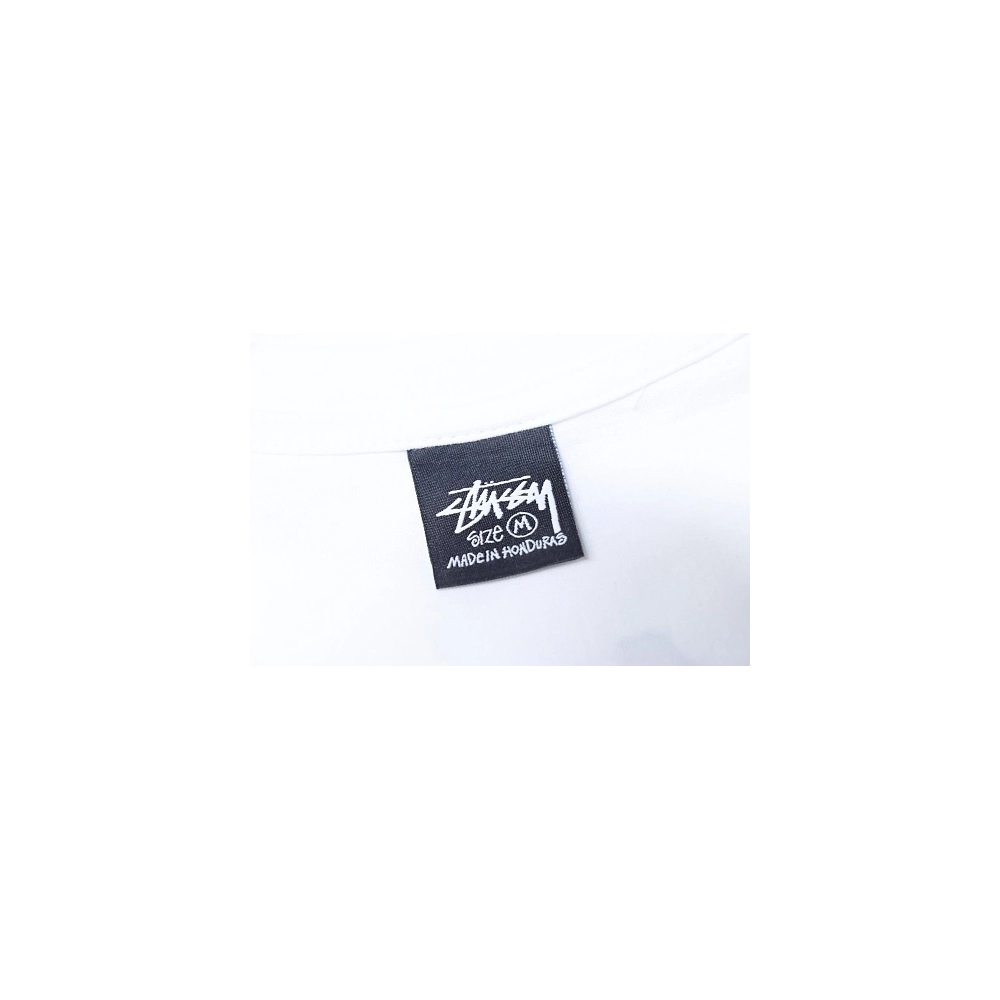 Stussy Cylindrical Logo Print T-Shirt White,Stussy T-Shirts,T-Shirts,CLOTHES