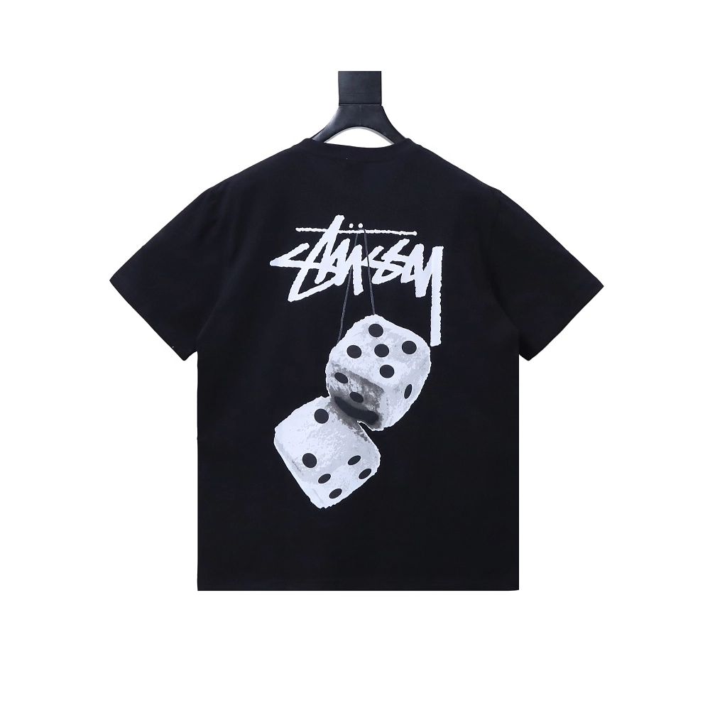 Stussy Dice Print T-Shirt Black,Stussy T-Shirts,T-Shirts,CLOTHES