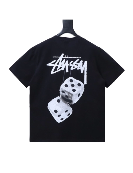Stussy Dice Print T-Shirt Black,Stussy T-Shirts,T-Shirts,CLOTHES