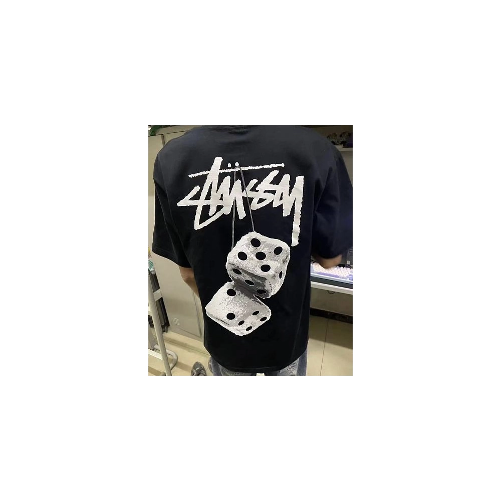 Stussy Dice Print T-Shirt Black,Stussy T-Shirts,T-Shirts,CLOTHES