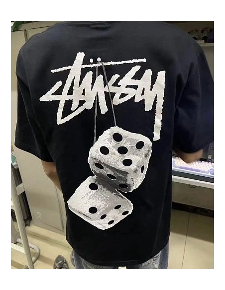 Stussy Dice Print T-Shirt Black,Stussy T-Shirts,T-Shirts,CLOTHES