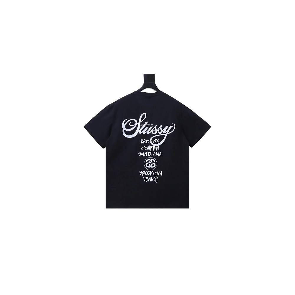 Stussy World Tour Graphic T-Shirt Black,Stussy T-Shirts,T-Shirts,CLOTHES