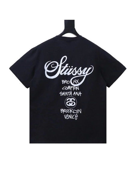 Stussy World Tour Graphic T-Shirt Black,Stussy T-Shirts,T-Shirts,CLOTHES