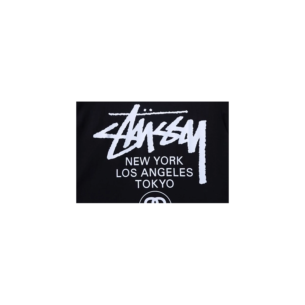 Stussy World Tour Graphic T-Shirt Black,Stussy T-Shirts,T-Shirts,CLOTHES