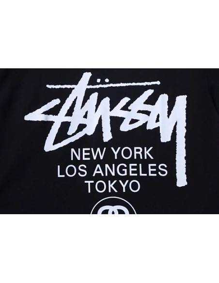 Stussy World Tour Graphic T-Shirt Black,Stussy T-Shirts,T-Shirts,CLOTHES