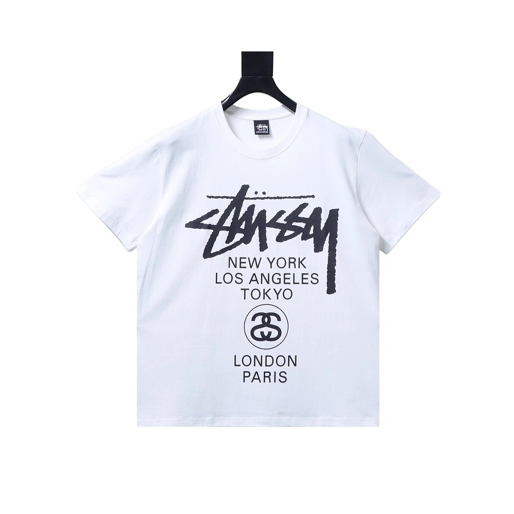 Stussy World Tour Graphic T-Shirt White,Stussy T-Shirts,T-Shirts,CLOTHES