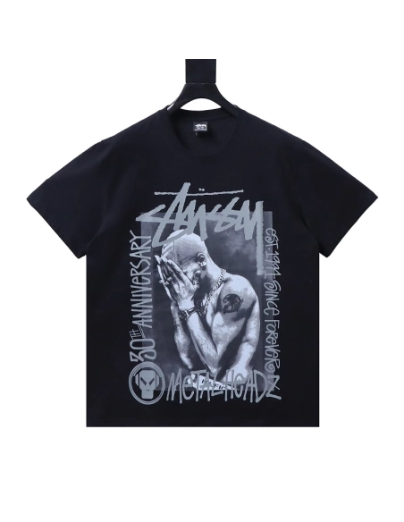 Stussy x Metalheadz Collaborative Character Print T-Shirt Black,Stussy T-Shirts,T-Shirts,CLOTHES