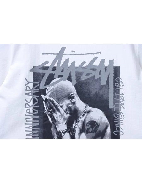 Stussy x Metalheadz Collaborative Character Print T-Shirt White,Stussy T-Shirts,T-Shirts,CLOTHES