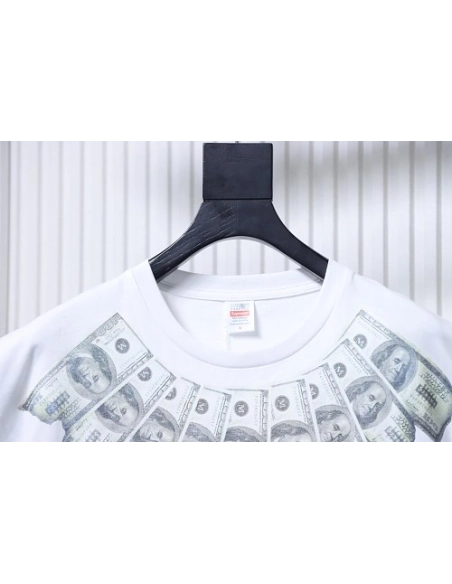 Supreme MM6 Maison Margiela US Dollar Print T-Shirt White,Supreme T-Shirts,T-Shirts,CLOTHES