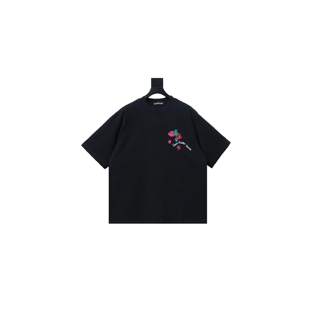 Chrome Hearts Floral Applique T-shirt Black,Chrome Hearts T-Shirts,T-Shirts,CLOTHES