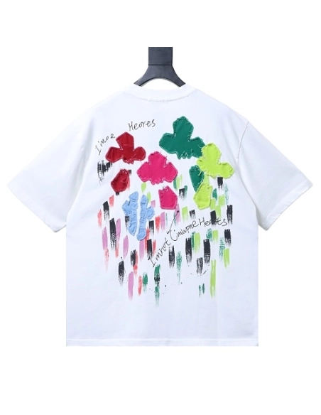 Chrome Hearts Floral Applique T-shirt White,Chrome Hearts T-Shirts,T-Shirts,CLOTHES