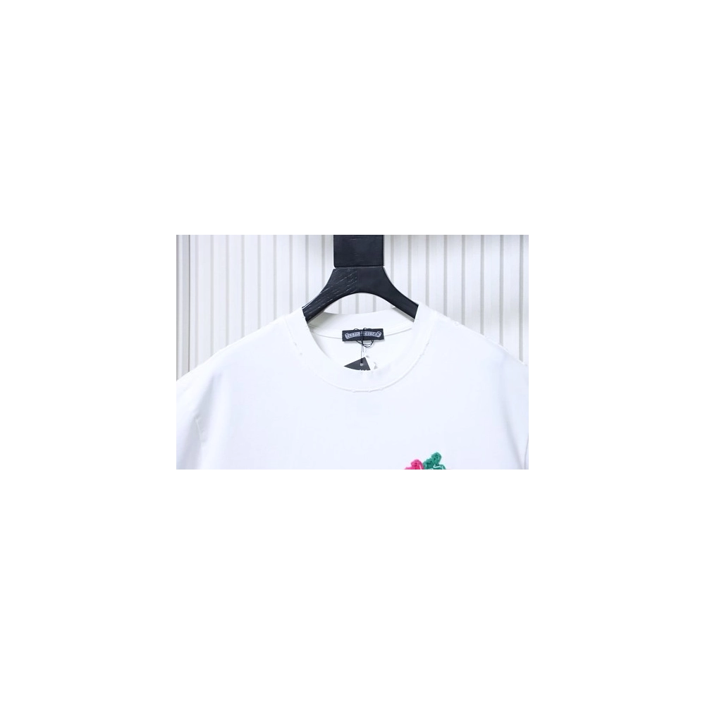 Chrome Hearts Floral Applique T-shirt White,Chrome Hearts T-Shirts,T-Shirts,CLOTHES