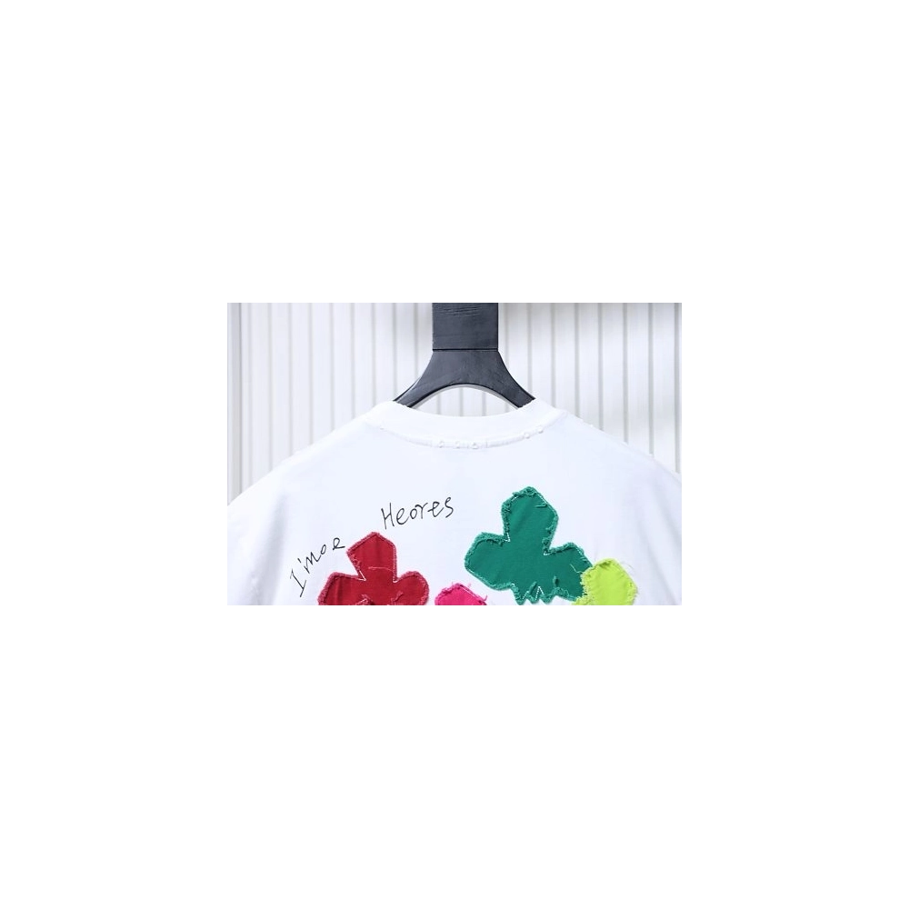 Chrome Hearts Floral Applique T-shirt White,Chrome Hearts T-Shirts,T-Shirts,CLOTHES
