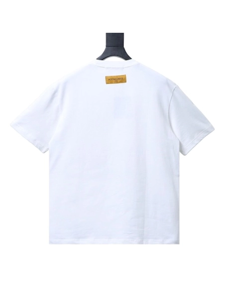 Louis Vuitton Linear Beaded Embroidery T-Shirt White,Louis Vuitton T-Shirts,T-Shirts,CLOTHES