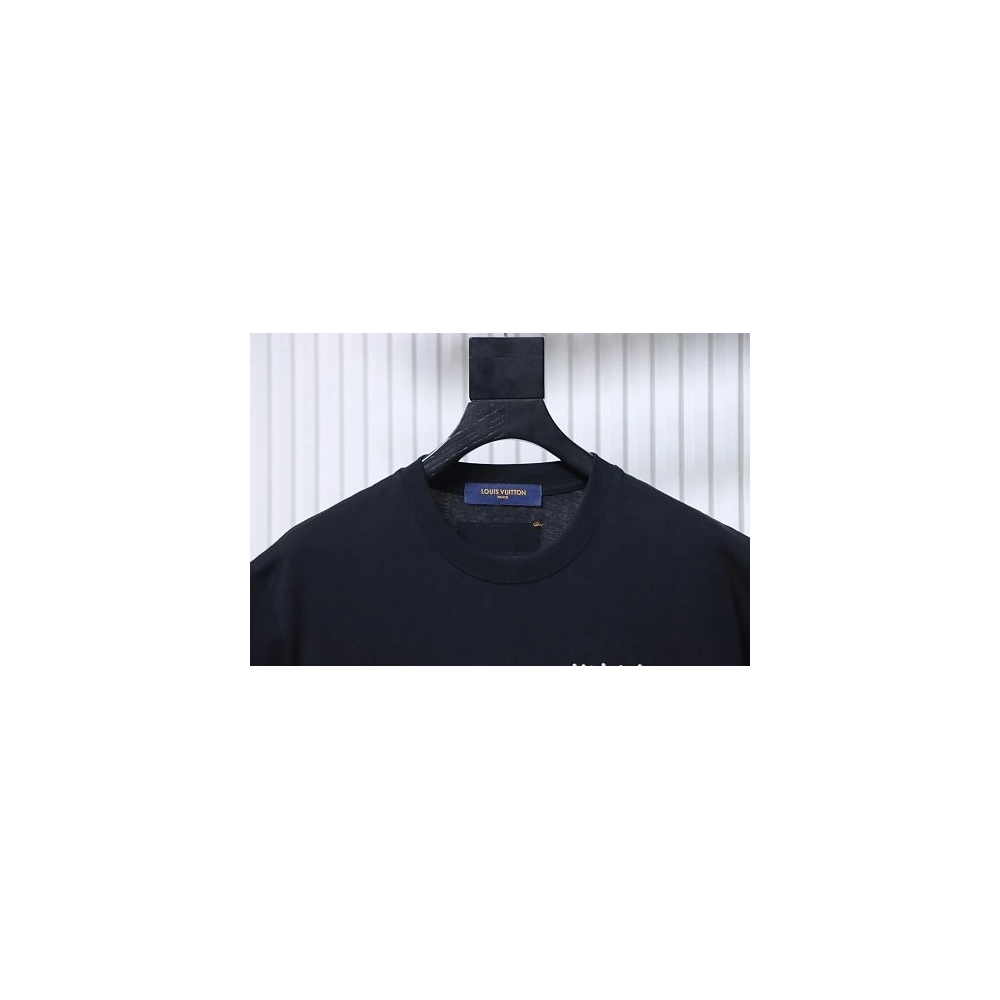Louis Vuitton Linear Beaded Embroidery T-Shirt Black,Louis Vuitton T-Shirts,T-Shirts,CLOTHES