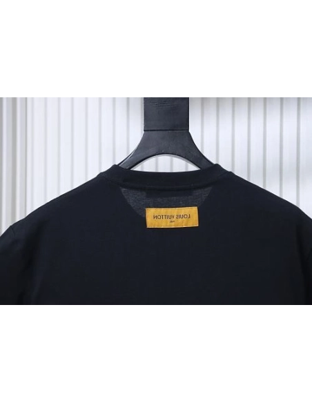 Louis Vuitton Linear Beaded Embroidery T-Shirt Black,Louis Vuitton T-Shirts,T-Shirts,CLOTHES