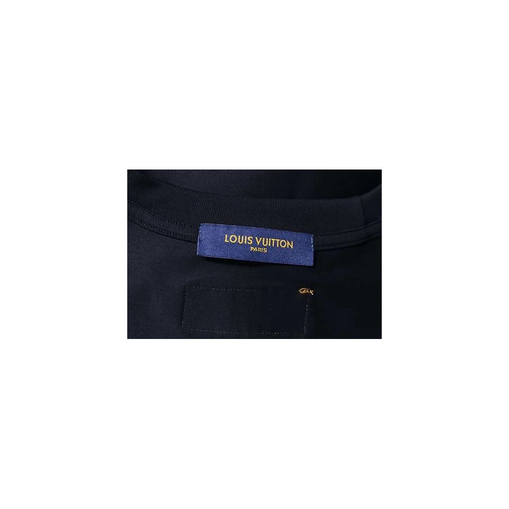Louis Vuitton Linear Beaded Embroidery T-Shirt Black,Louis Vuitton T-Shirts,T-Shirts,CLOTHES