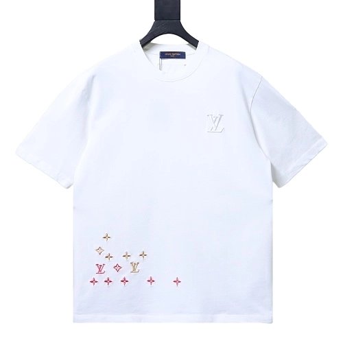 Louis Vuitton Embroidered Hem T-Shirt White,Louis Vuitton T-Shirts,T-Shirts,CLOTHES