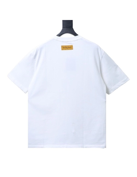 Louis Vuitton Embroidered Hem T-Shirt White,Louis Vuitton T-Shirts,T-Shirts,CLOTHES