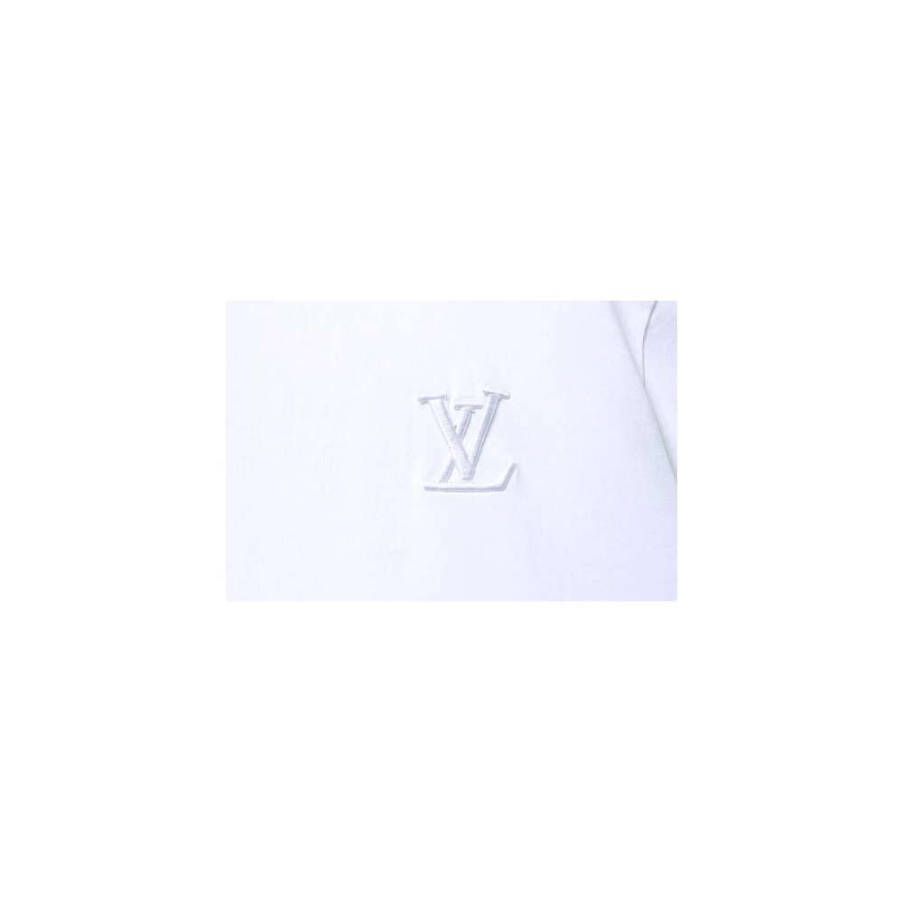 Louis Vuitton Embroidered Hem T-Shirt White,Louis Vuitton T-Shirts,T-Shirts,CLOTHES