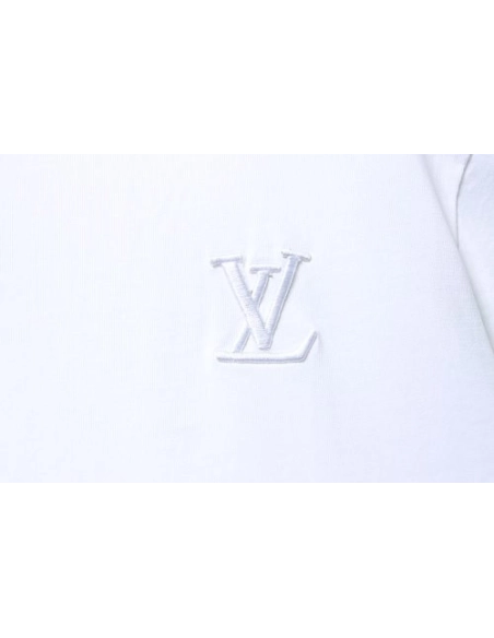Louis Vuitton Embroidered Hem T-Shirt White,Louis Vuitton T-Shirts,T-Shirts,CLOTHES