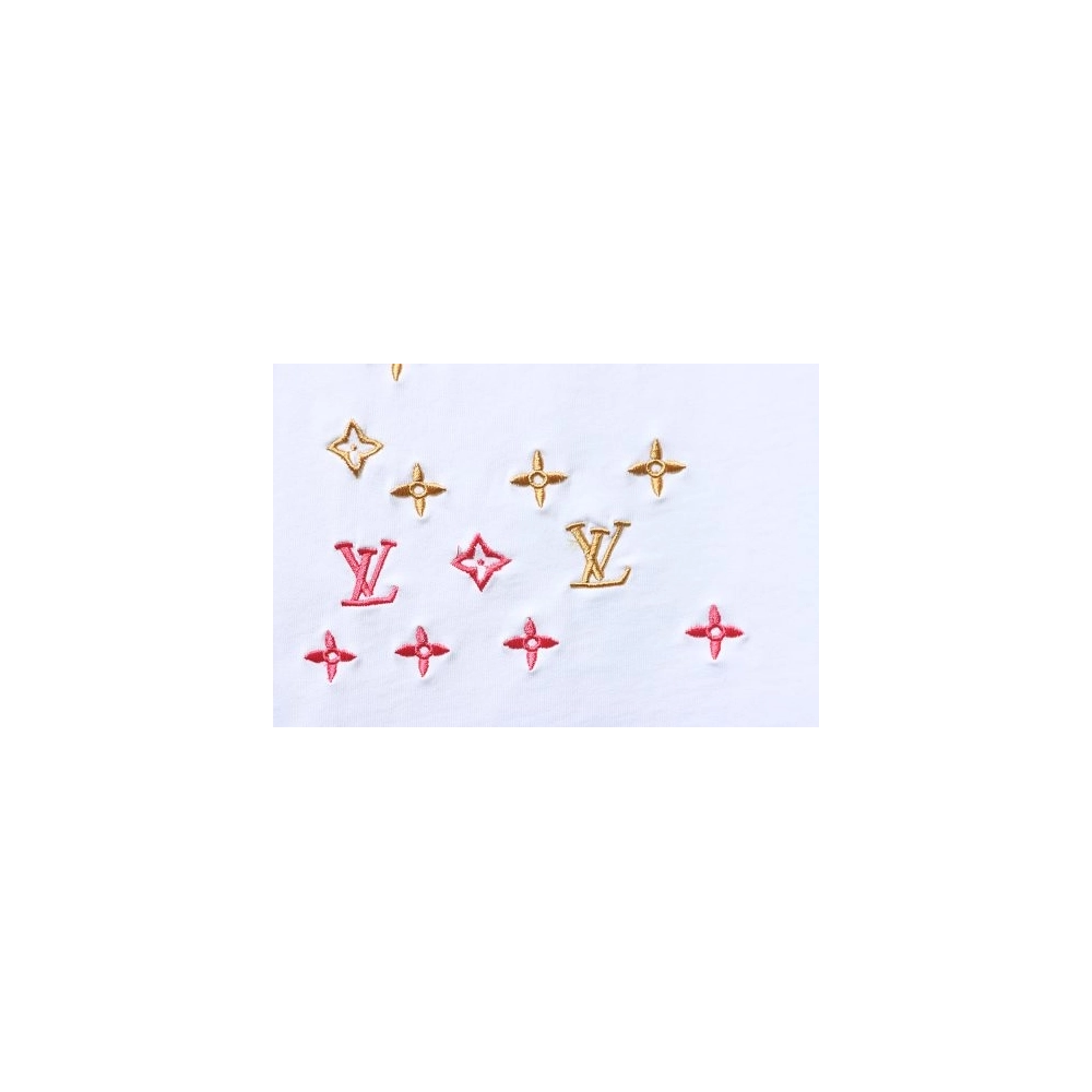Louis Vuitton Embroidered Hem T-Shirt White,Louis Vuitton T-Shirts,T-Shirts,CLOTHES