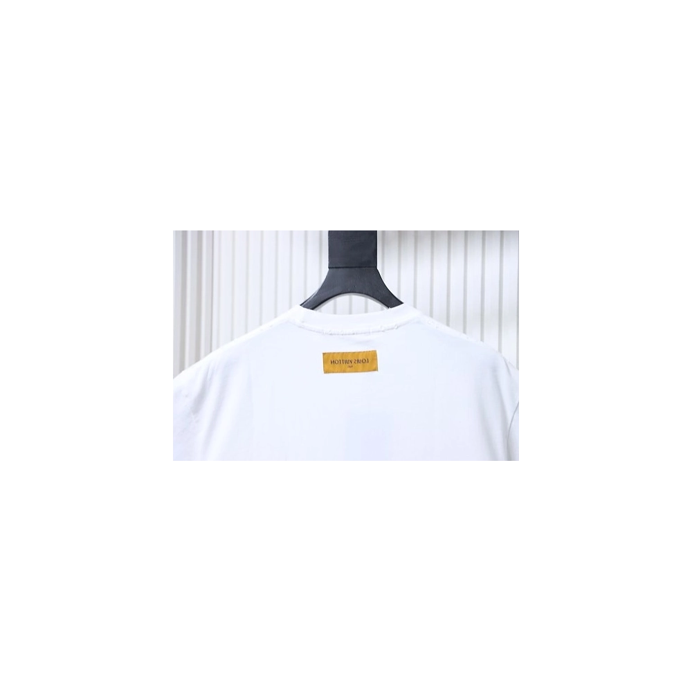 Louis Vuitton Embroidered Hem T-Shirt White,Louis Vuitton T-Shirts,T-Shirts,CLOTHES