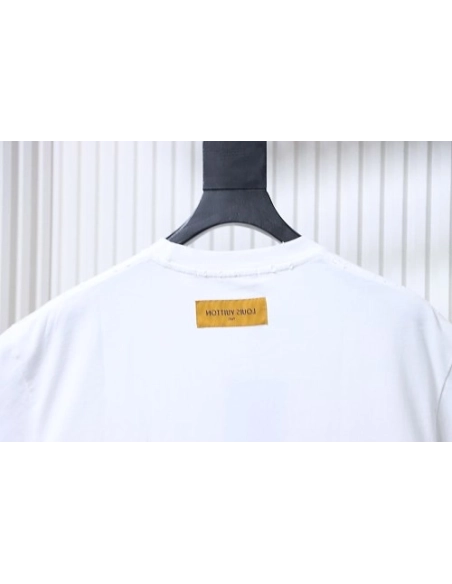 Louis Vuitton Embroidered Hem T-Shirt White,Louis Vuitton T-Shirts,T-Shirts,CLOTHES