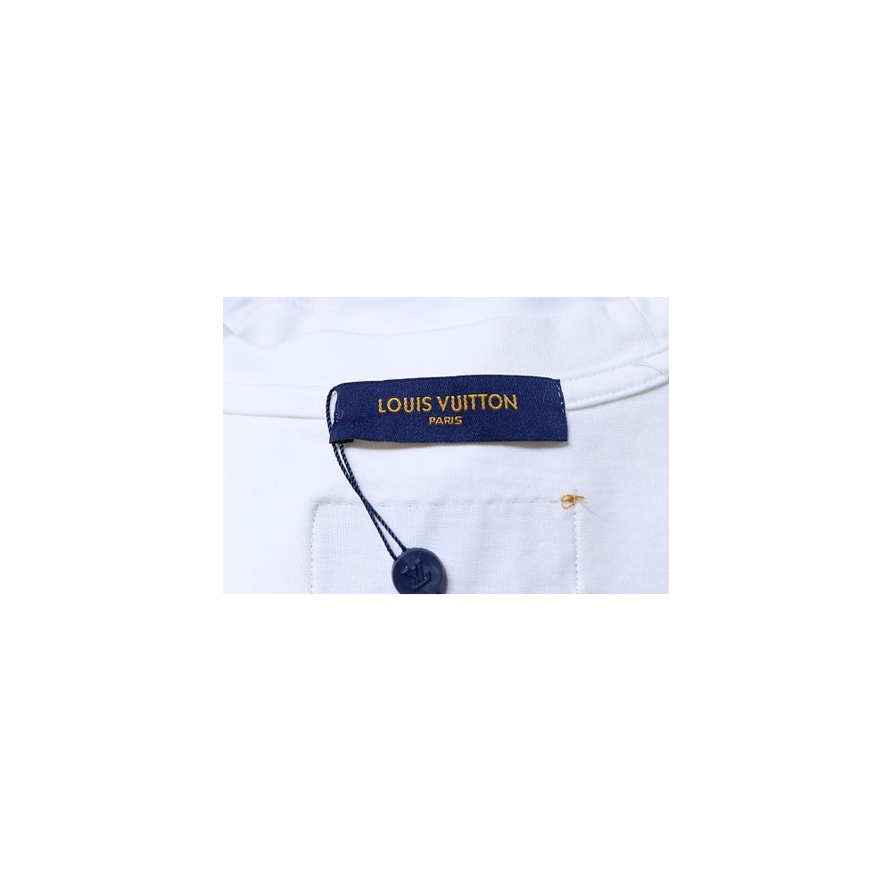 Louis Vuitton Embroidered Hem T-Shirt White,Louis Vuitton T-Shirts,T-Shirts,CLOTHES