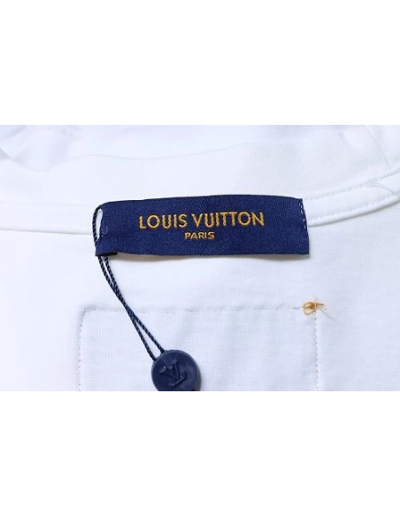 Louis Vuitton Embroidered Hem T-Shirt White,Louis Vuitton T-Shirts,T-Shirts,CLOTHES