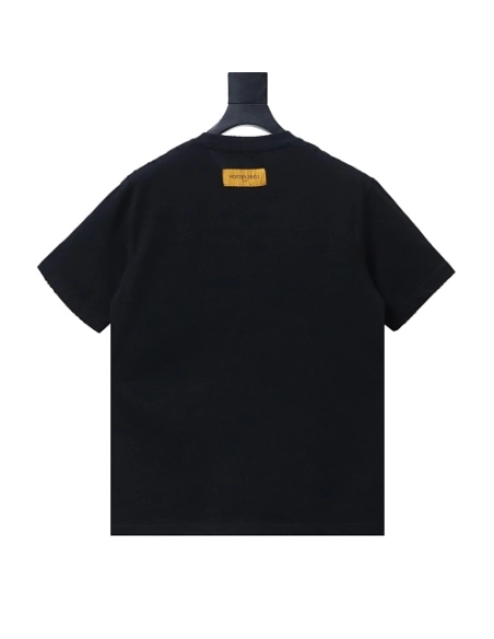 Louis Vuitton Embroidered Hem T-Shirt Black,Louis Vuitton T-Shirts,T-Shirts,CLOTHES
