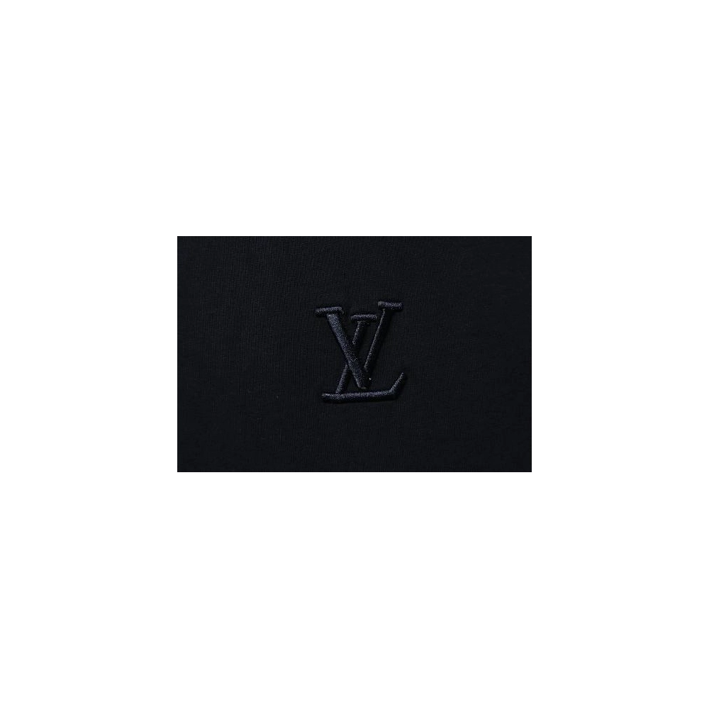 Louis Vuitton Embroidered Hem T-Shirt Black,Louis Vuitton T-Shirts,T-Shirts,CLOTHES