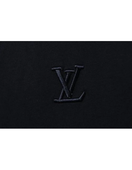Louis Vuitton Embroidered Hem T-Shirt Black,Louis Vuitton T-Shirts,T-Shirts,CLOTHES