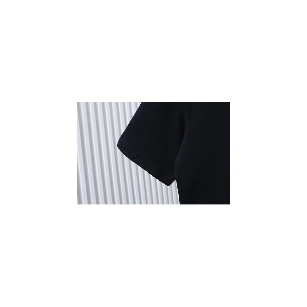 Louis Vuitton Embroidered Hem T-Shirt Black,Louis Vuitton T-Shirts,T-Shirts,CLOTHES