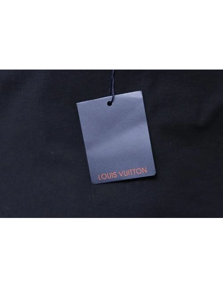 Louis Vuitton Embroidered Hem T-Shirt Black,Louis Vuitton T-Shirts,T-Shirts,CLOTHES
