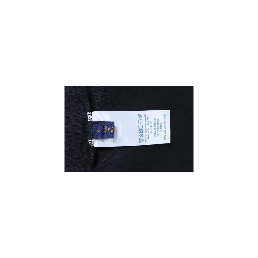 Louis Vuitton Embroidered Hem T-Shirt Black,Louis Vuitton T-Shirts,T-Shirts,CLOTHES