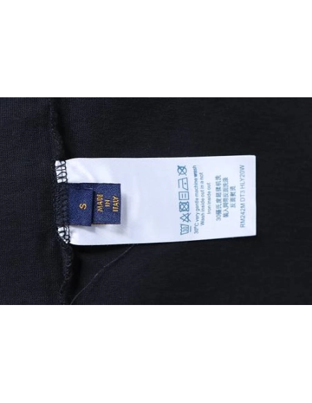 Louis Vuitton Embroidered Hem T-Shirt Black,Louis Vuitton T-Shirts,T-Shirts,CLOTHES