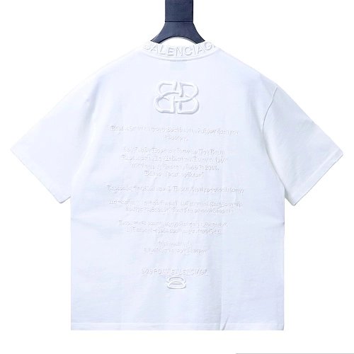 Balenciaga Roma Series Embroidered Distressed T-Shirt White,Balenciaga T-Shirts,T-Shirts,CLOTHES