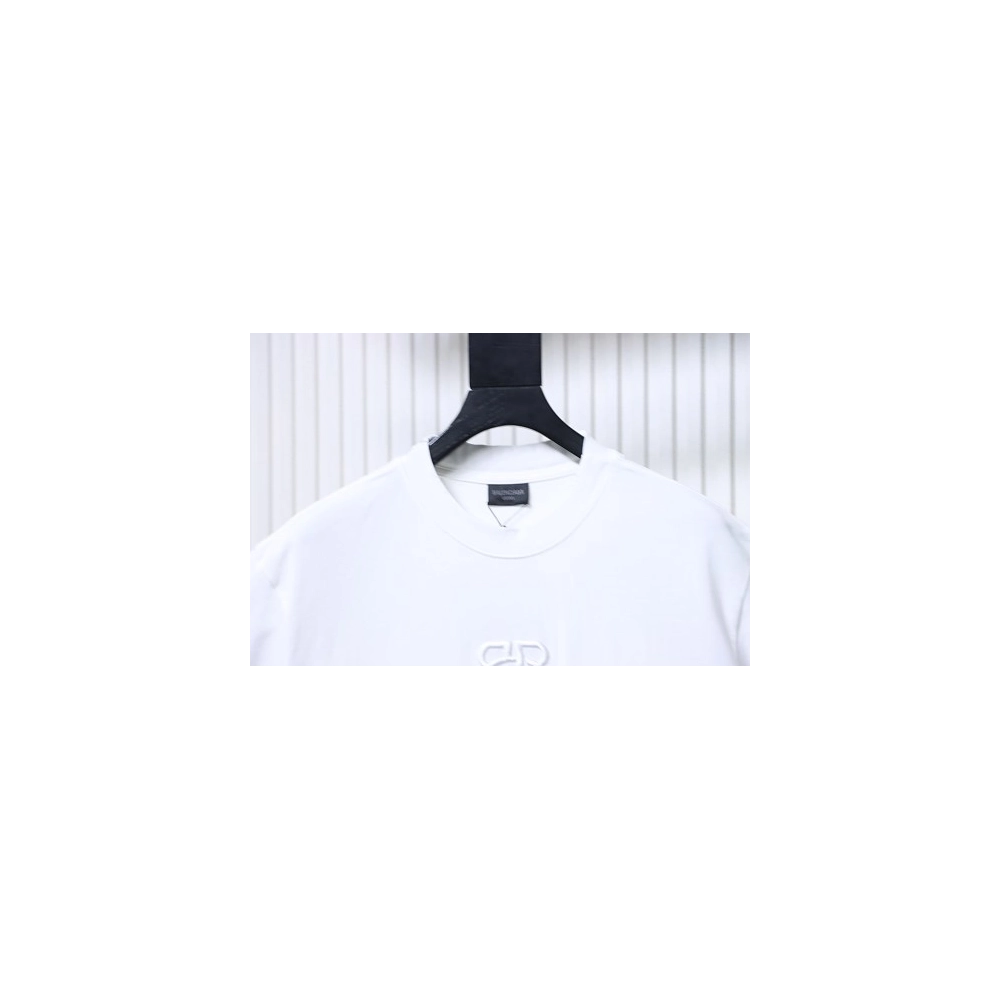 Balenciaga Roma Series Embroidered Distressed T-Shirt White,Balenciaga T-Shirts,T-Shirts,CLOTHES