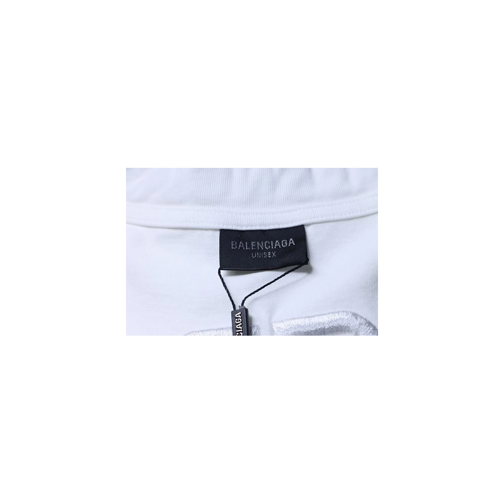 Balenciaga Roma Series Embroidered Distressed T-Shirt White,Balenciaga T-Shirts,T-Shirts,CLOTHES