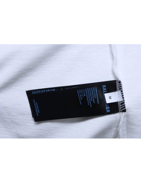 Balenciaga Roma Series Embroidered Distressed T-Shirt White,Balenciaga T-Shirts,T-Shirts,CLOTHES
