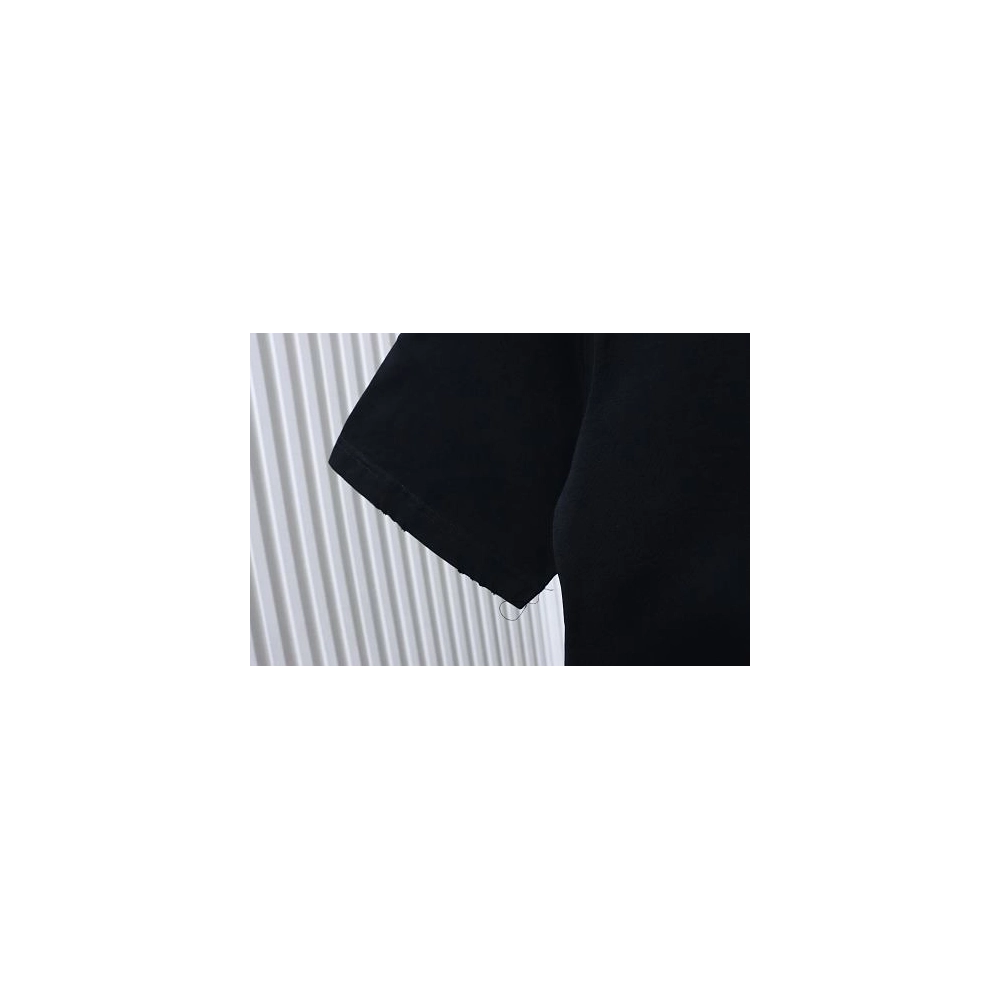 Balenciaga Roma Series Embroidered Distressed T-Shirt Black,Balenciaga T-Shirts,T-Shirts,CLOTHES