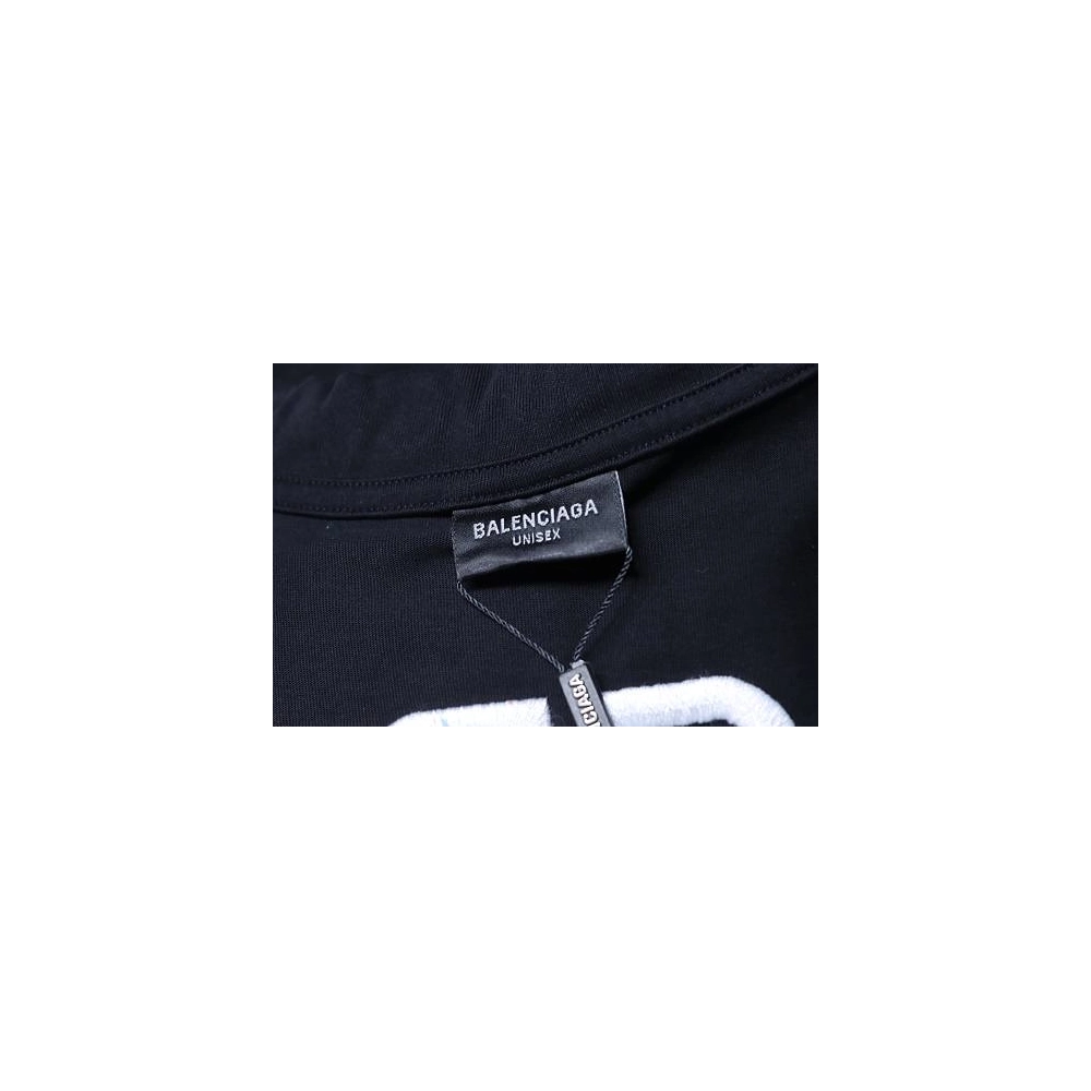 Balenciaga Roma Series Embroidered Distressed T-Shirt Black,Balenciaga T-Shirts,T-Shirts,CLOTHES