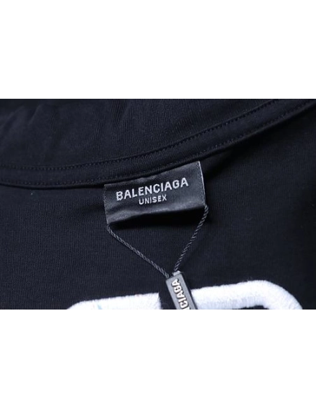 Balenciaga Roma Series Embroidered Distressed T-Shirt Black,Balenciaga T-Shirts,T-Shirts,CLOTHES