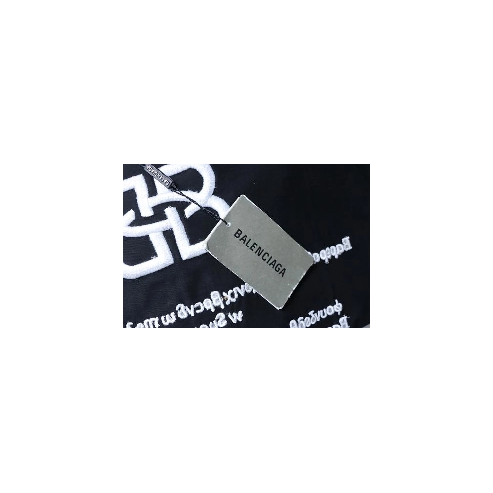 Balenciaga Roma Series Embroidered Distressed T-Shirt Black,Balenciaga T-Shirts,T-Shirts,CLOTHES