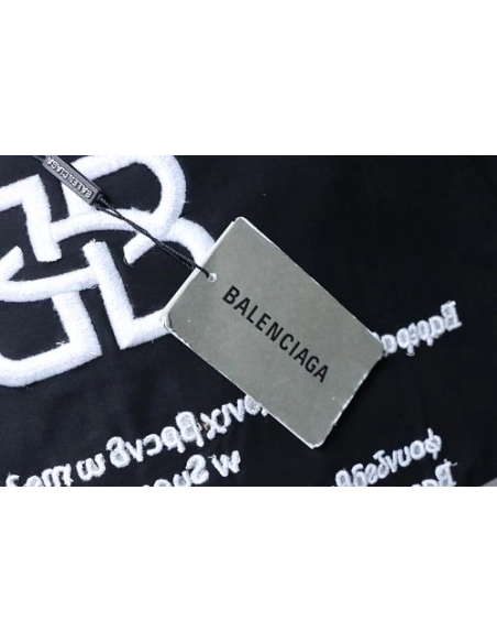 Balenciaga Roma Series Embroidered Distressed T-Shirt Black,Balenciaga T-Shirts,T-Shirts,CLOTHES