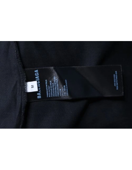 Balenciaga Roma Series Embroidered Distressed T-Shirt Black,Balenciaga T-Shirts,T-Shirts,CLOTHES