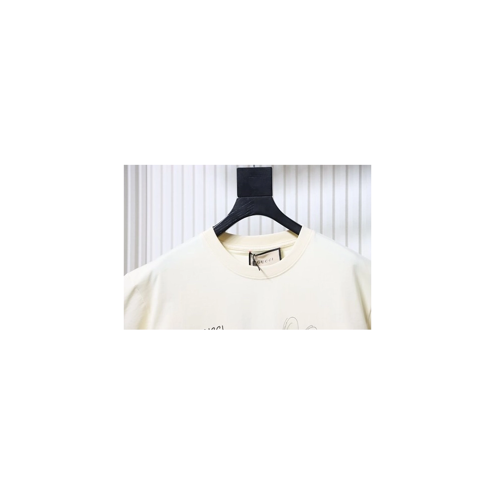 Gucci Cartoon Floral Love T-Shirt,Gucci T-shirts,T-Shirts,CLOTHES