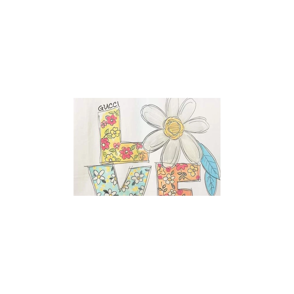 Gucci Cartoon Floral Love T-Shirt,Gucci T-shirts,T-Shirts,CLOTHES